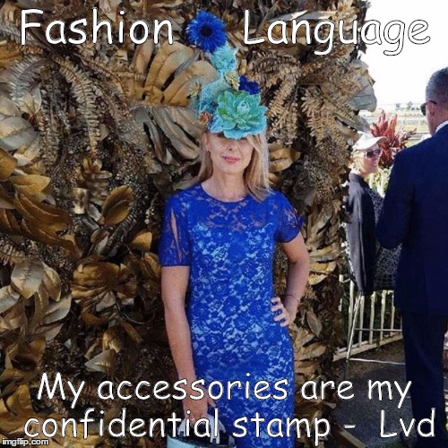 Fashion     Language; My accessories are my confidential stamp -  Lvd | image tagged in fashion | made w/ Imgflip meme maker