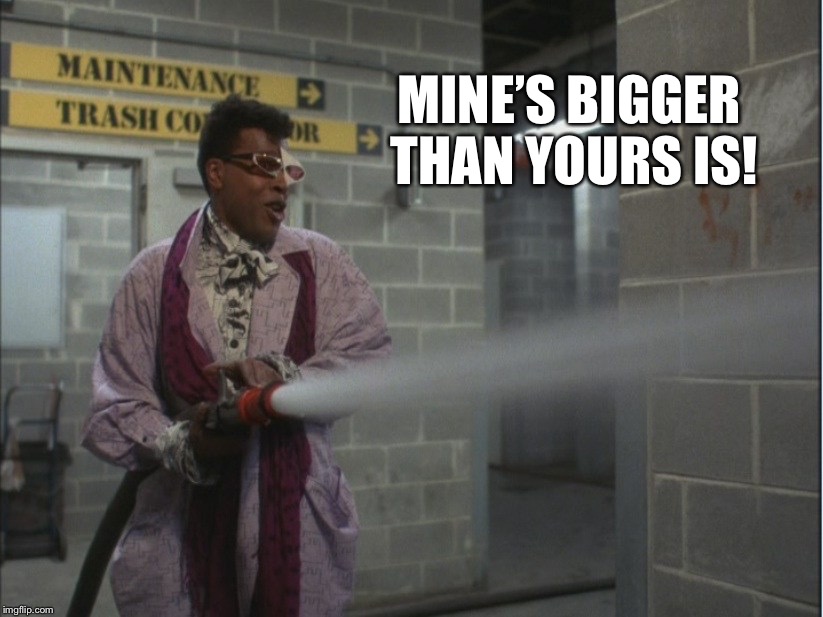 Hollywood | MINE’S BIGGER THAN YOURS IS! | image tagged in hollywood,mannequin | made w/ Imgflip meme maker
