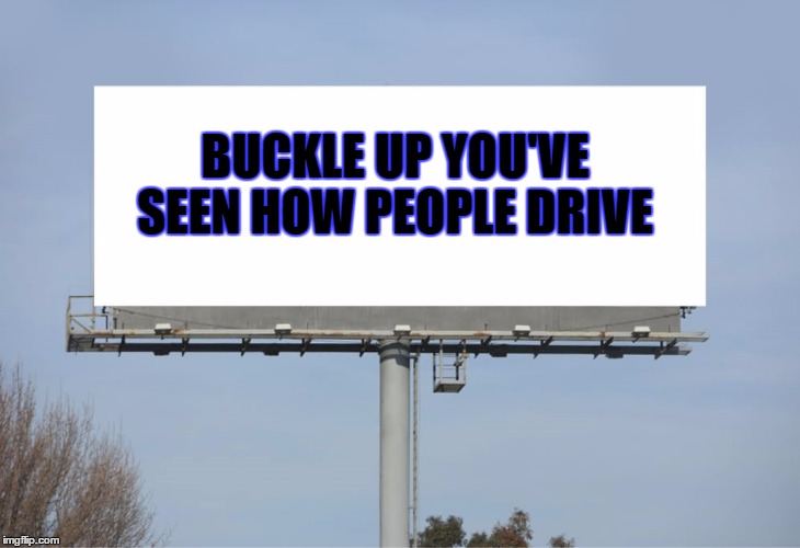 Funny bill | BUCKLE UP YOU'VE SEEN HOW PEOPLE DRIVE | image tagged in funny bill | made w/ Imgflip meme maker