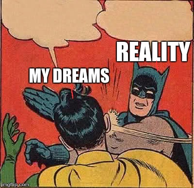 Batman Slapping Robin Meme | REALITY; MY DREAMS | image tagged in memes,batman slapping robin | made w/ Imgflip meme maker