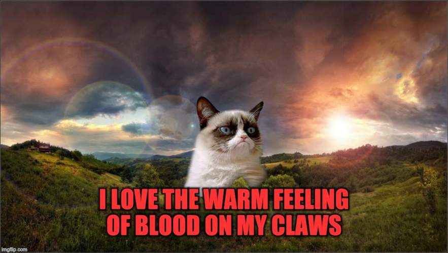 I LOVE THE WARM FEELING OF BLOOD ON MY CLAWS | made w/ Imgflip meme maker