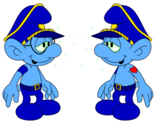Smurf Police officers Blank Meme Template