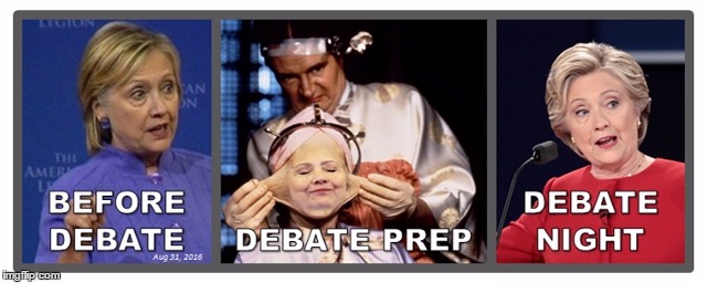 image tagged in hillary before after debate | made w/ Imgflip meme maker