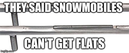 Flat carbides | THEY SAID SNOWMOBILES; CAN'T GET FLATS | image tagged in flats | made w/ Imgflip meme maker