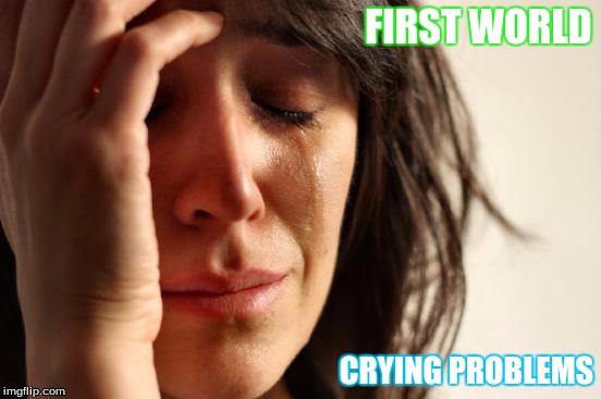 First World Problems Meme | FIRST WORLD; CRYING PROBLEMS | image tagged in memes,first world problems | made w/ Imgflip meme maker