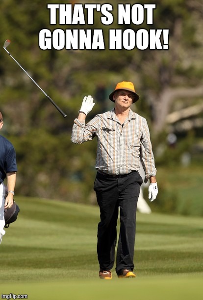 Bill Murray Golf Meme | THAT'S NOT GONNA HOOK! | image tagged in memes,bill murray golf | made w/ Imgflip meme maker