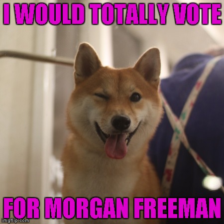 I WOULD TOTALLY VOTE FOR MORGAN FREEMAN | made w/ Imgflip meme maker