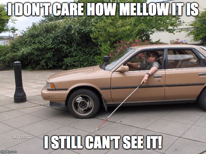 I DON'T CARE HOW MELLOW IT IS I STILL CAN'T SEE IT! | made w/ Imgflip meme maker