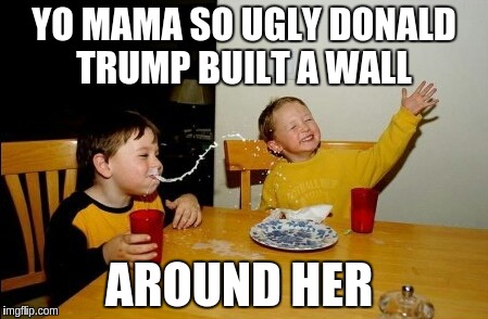 Yo Mamas So Fat | YO MAMA SO UGLY DONALD TRUMP BUILT A WALL; AROUND HER | image tagged in memes,yo mamas so fat | made w/ Imgflip meme maker