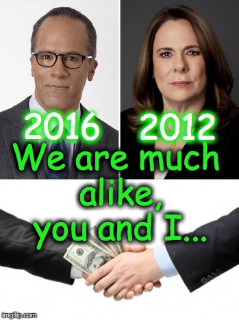 This season's Candy Crowley | 2012; We are much alike, you and I... 2016 | image tagged in lester holt | made w/ Imgflip meme maker