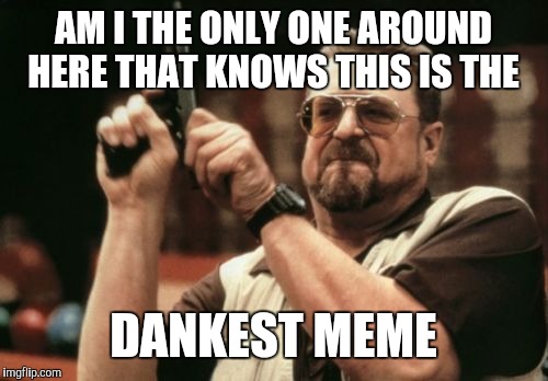 Am I The Only One Around Here Meme | AM I THE ONLY ONE AROUND HERE THAT KNOWS THIS IS THE; DANKEST MEME | image tagged in memes,am i the only one around here | made w/ Imgflip meme maker