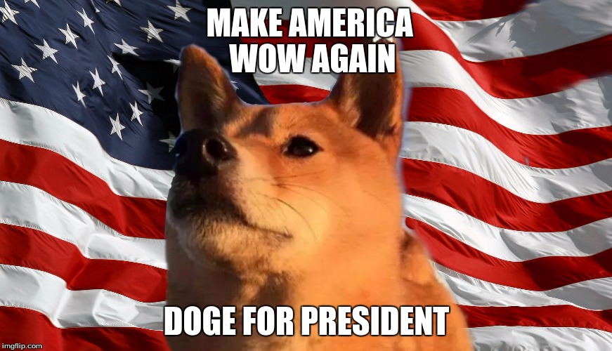 MAKE AMERICA WOW AGAIN; DOGE FOR PRESIDENT | image tagged in doge | made w/ Imgflip meme maker