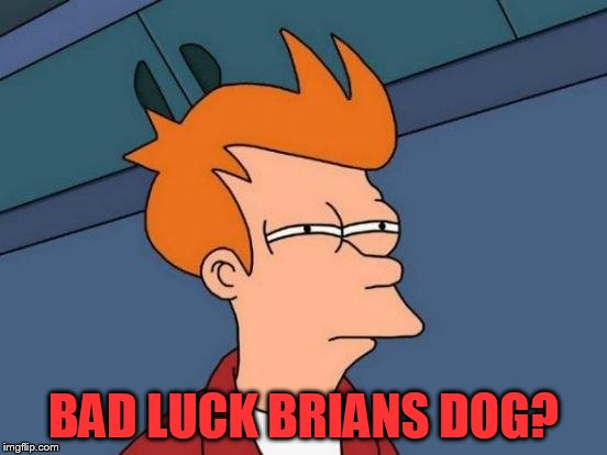 Futurama Fry Meme | BAD LUCK BRIANS DOG? | image tagged in memes,futurama fry | made w/ Imgflip meme maker