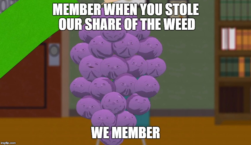 member berries | MEMBER WHEN YOU STOLE OUR SHARE OF THE WEED; WE MEMBER | image tagged in member berries | made w/ Imgflip meme maker