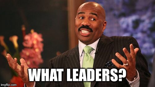 WHAT LEADERS? | image tagged in memes,steve harvey | made w/ Imgflip meme maker