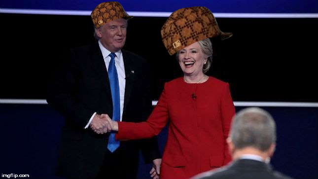 Trump Shakes Clinton's Hand | image tagged in trump shakes clinton's hand,scumbag | made w/ Imgflip meme maker