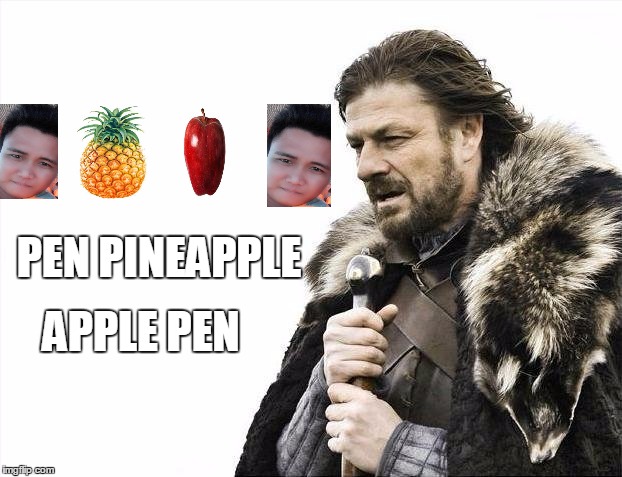 Brace Yourselves X is Coming Meme | PEN PINEAPPLE; APPLE PEN | image tagged in memes,brace yourselves x is coming | made w/ Imgflip meme maker