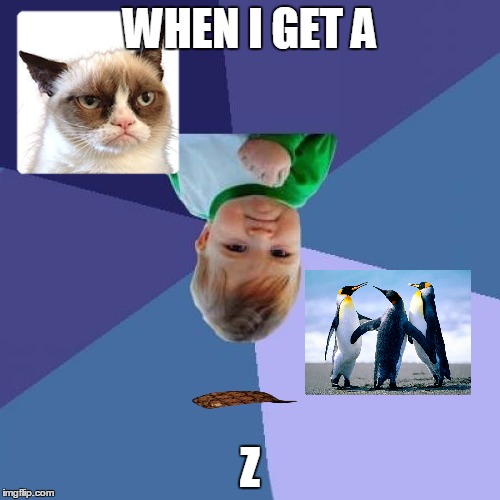 Success Kid Meme | WHEN I GET A; Z | image tagged in memes,success kid,scumbag | made w/ Imgflip meme maker