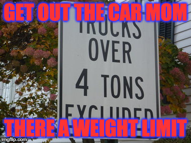 MOM | GET OUT THE CAR MOM; THERE A WEIGHT LIMIT | image tagged in yo momma so fat | made w/ Imgflip meme maker