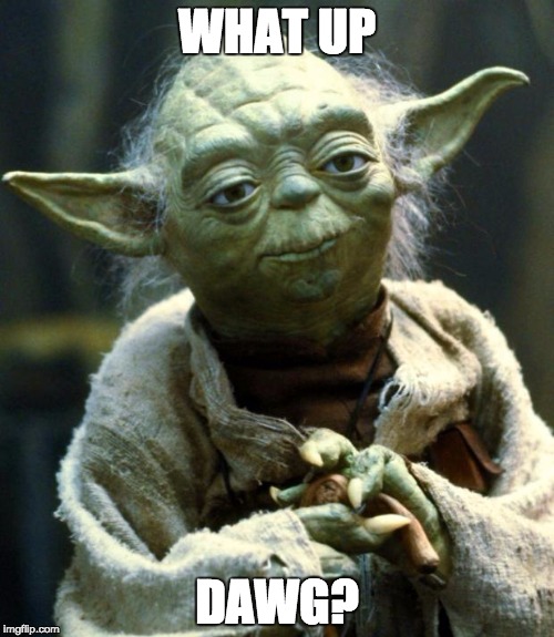 Star Wars Yoda Meme | WHAT UP; DAWG? | image tagged in memes,star wars yoda | made w/ Imgflip meme maker