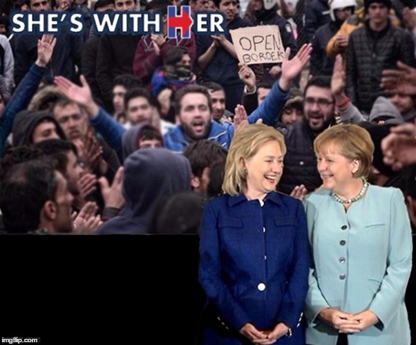 image tagged in hillary merkel immigration | made w/ Imgflip meme maker