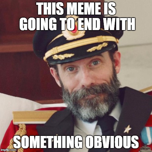Captain Obvious | THIS MEME IS GOING TO END WITH; SOMETHING OBVIOUS | image tagged in captain obvious | made w/ Imgflip meme maker