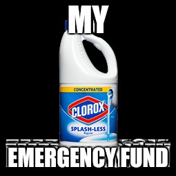 MY; EMERGENCY FUND | image tagged in bleach | made w/ Imgflip meme maker