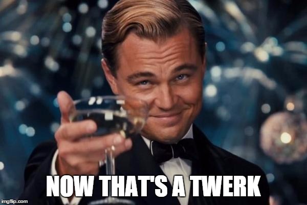 Leonardo Dicaprio Cheers Meme | NOW THAT'S A TWERK | image tagged in memes,leonardo dicaprio cheers | made w/ Imgflip meme maker