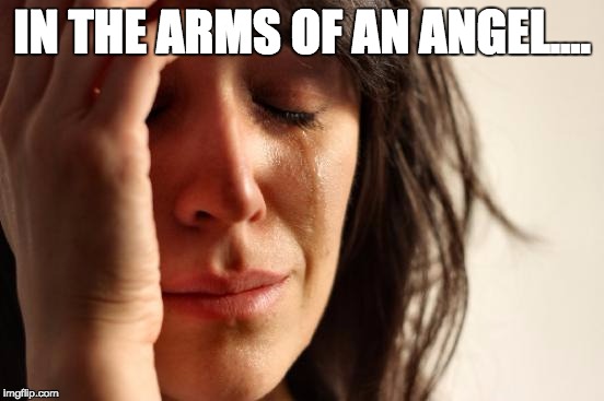 First World Problems Meme | IN THE ARMS OF AN ANGEL.... | image tagged in memes,first world problems | made w/ Imgflip meme maker