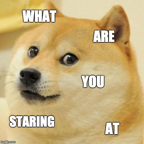 Doge | WHAT; ARE; YOU; STARING; AT | image tagged in memes,doge | made w/ Imgflip meme maker