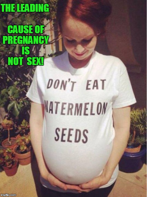 Watermelon Seeds & Pregnancy: The Facts | THE LEADING CAUSE OF PREGNANCY IS NOT  SEX! | image tagged in vince vance,watermelon,watermelon seeds,pregnancy | made w/ Imgflip meme maker