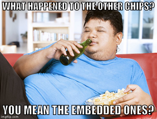 WHAT HAPPENED TO THE OTHER CHIPS? YOU MEAN THE EMBEDDED ONES? | made w/ Imgflip meme maker