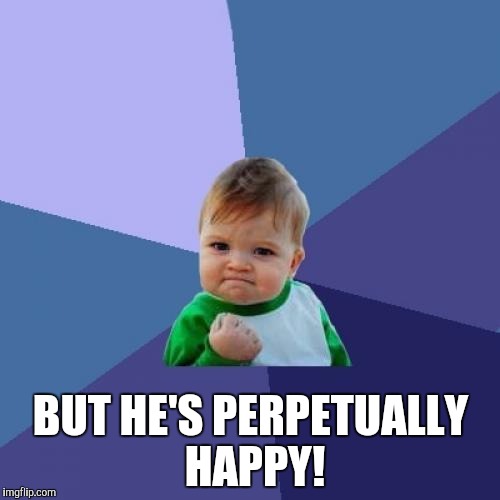 Success Kid Meme | BUT HE'S PERPETUALLY HAPPY! | image tagged in memes,success kid | made w/ Imgflip meme maker