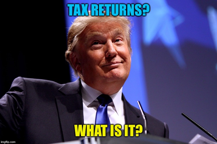 What is a tax return?? | TAX RETURNS? WHAT IS IT? | image tagged in donald trump no2,memes | made w/ Imgflip meme maker