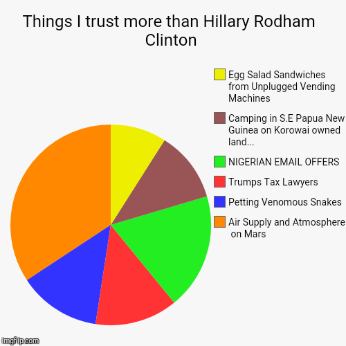 Confidence in Hillary | image tagged in funny,pie charts,politics | made w/ Imgflip chart maker