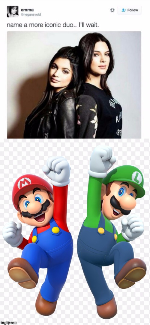 image tagged in mario,luigi,name a more iconic duo | made w/ Imgflip meme maker
