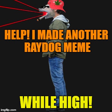 When you blaze it too hard | HELP! I MADE ANOTHER RAYDOG MEME; WHILE HIGH! | image tagged in raydog,memes,photoshop,mlg | made w/ Imgflip meme maker