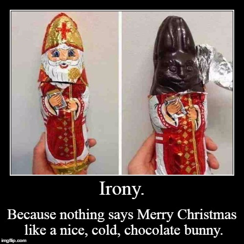 The product of a lazy packager... | image tagged in funny,demotivationals,chocolate,easter bunny,irony,memes | made w/ Imgflip demotivational maker