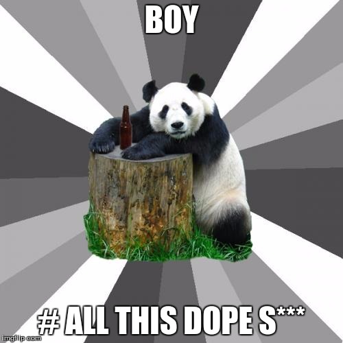 Pickup Line Panda Meme | BOY; # ALL THIS DOPE S*** | image tagged in memes,pickup line panda | made w/ Imgflip meme maker