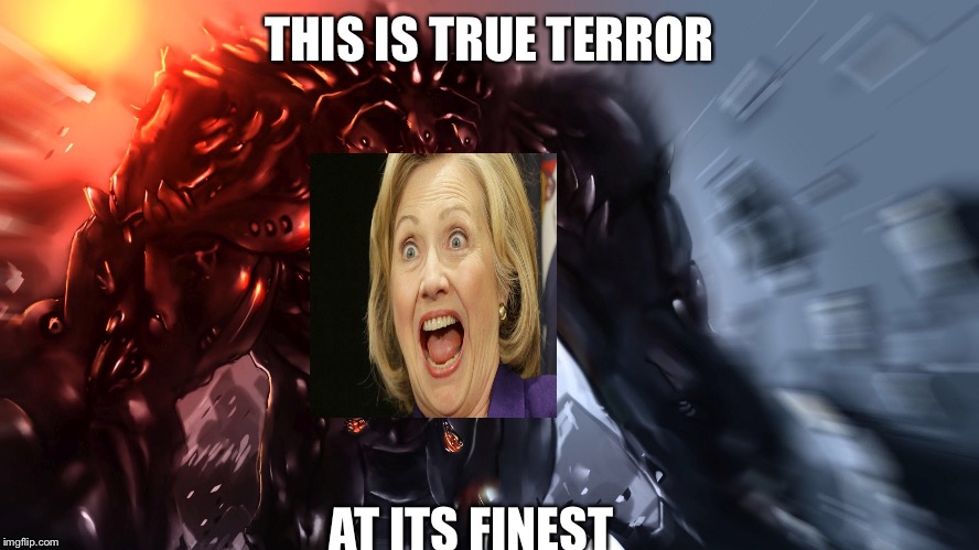 The scariest thing  | THIS IS TRUE TERROR; AT ITS FINEST | image tagged in hillary clinton | made w/ Imgflip meme maker