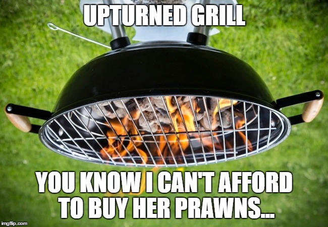 The original version... | UPTURNED GRILL; YOU KNOW I CAN'T AFFORD TO BUY HER PRAWNS... | image tagged in memes,uptown girl,food,music,grill,billy joel | made w/ Imgflip meme maker