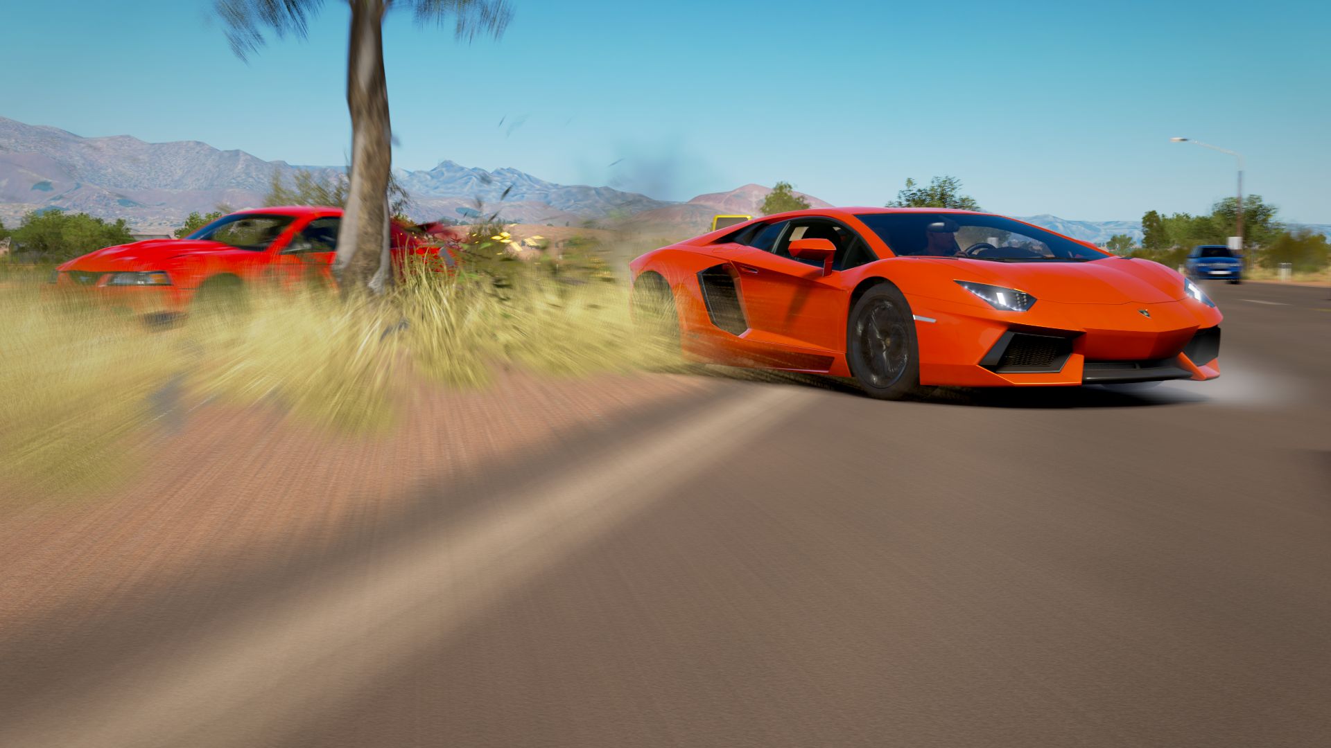 High Quality Forza Horizon 3 - Lamborghini Aventador takes down Mustang Blank Meme Template