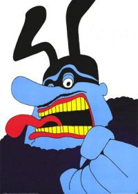 High Quality Blue Meanie Angry Blank Meme Template