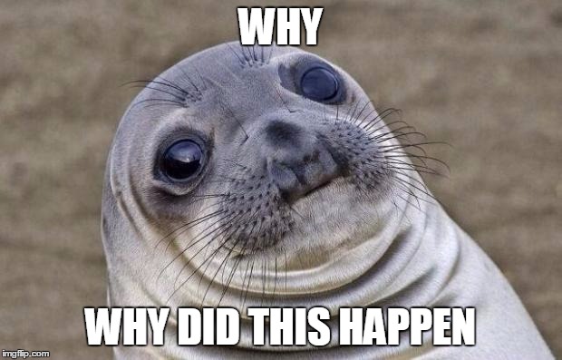 Awkward Moment Sealion | WHY; WHY DID THIS HAPPEN | image tagged in memes,awkward moment sealion | made w/ Imgflip meme maker