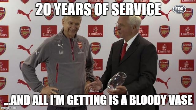 20 YEARS OF SERVICE; ...AND ALL I'M GETTING IS A BLOODY VASE | made w/ Imgflip meme maker