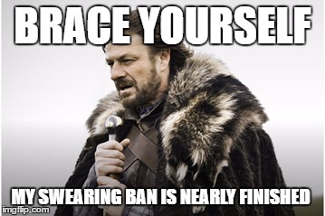 sean bean | BRACE YOURSELF; MY SWEARING BAN IS NEARLY FINISHED | image tagged in sean bean | made w/ Imgflip meme maker