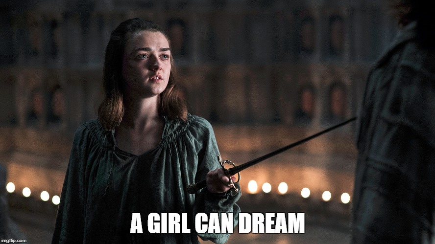 A GIRL CAN DREAM | image tagged in a girl is arya stark,i have a dream,a girl can dream | made w/ Imgflip meme maker
