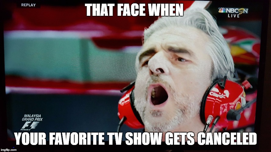THAT FACE WHEN; YOUR FAVORITE TV SHOW GETS CANCELED | image tagged in dejected maurizio | made w/ Imgflip meme maker