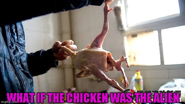 WHAT IF THE CHICKEN WAS THE ALIEN | made w/ Imgflip meme maker