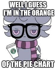 WELL I GUESS I'M IN THE ORANGE OF THE PIE CHART | image tagged in espurr got srs | made w/ Imgflip meme maker